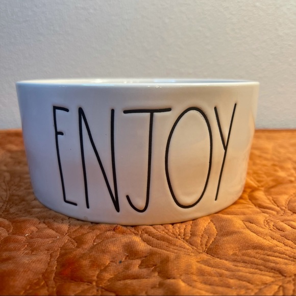 NWT - RAE DUNN "ENJOY & ALL MINE" 6-inch Pet Bowl Set - Picture 4 of 8